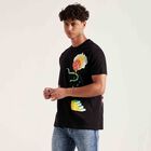 Cotton Round Neck T-Shirt, Black, small image number null