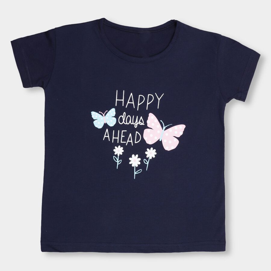 Girls' T-Shirt , नेवी ब्लू, large image number null