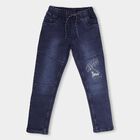 Boys' Dark Denim Blue Slim Fit Cross Pocket Jeans, Dark Blue, small image number null