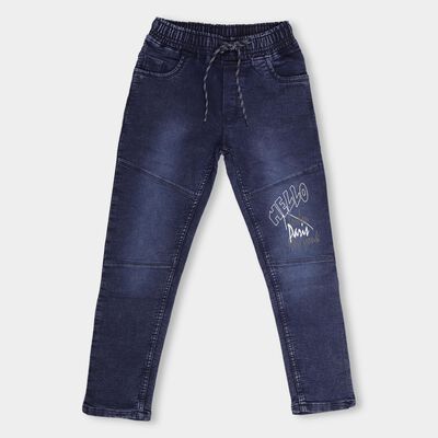 Boys' Dark Denim Blue Slim Fit Cross Pocket Jeans