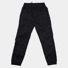 Boys' Black Regular Fit Jogger Trousers, Black, small