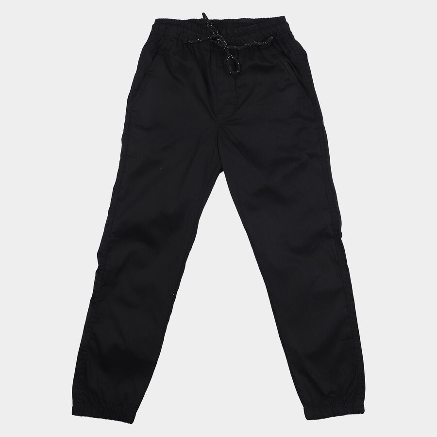 Boys' Black Regular Fit Jogger Trousers, Black, large