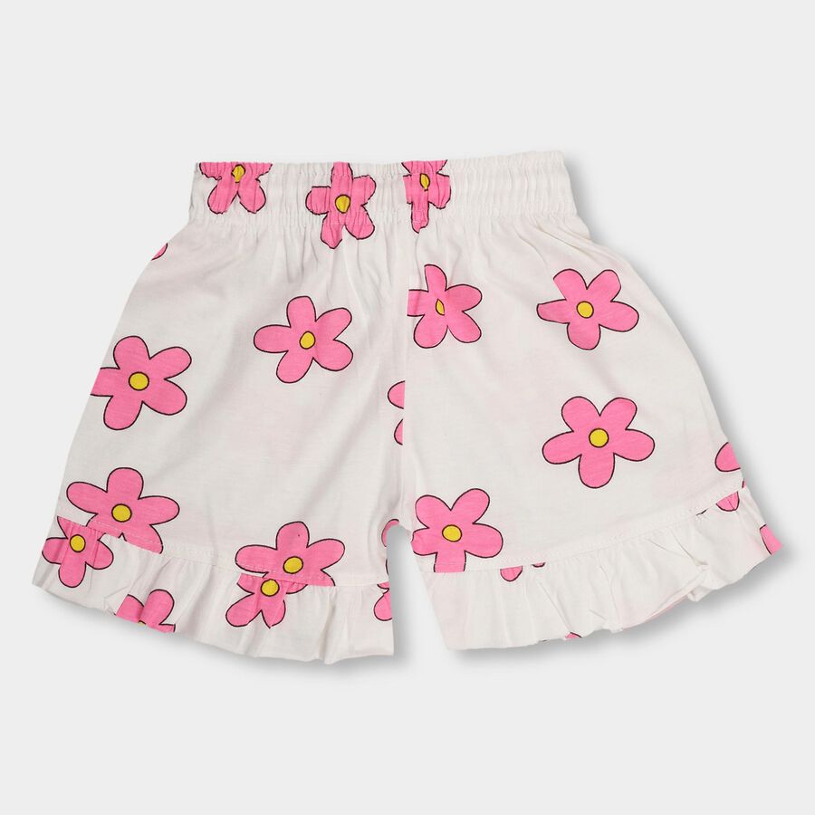 Girls' 100% Cotton Shorts, White, large