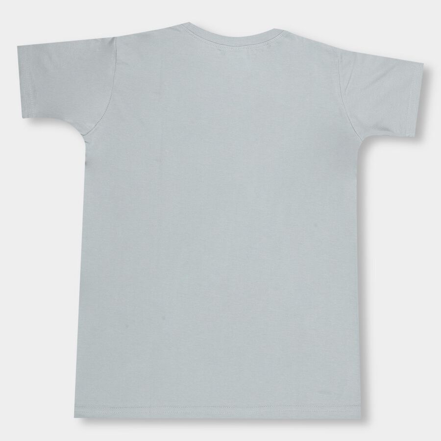 Boys' Light Blue Round Neck Casual T-Shirt, Light Blue, large image number null
