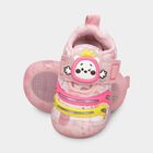 Girls Bright Bubblegum Pink Velcro Strap Casual Shoes, Pink, small image number null