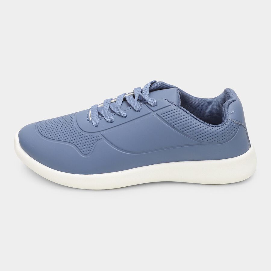 Men's Muted Steel Blue Lace-Up Casual Sneakers, नेवी ब्लू, large image number null