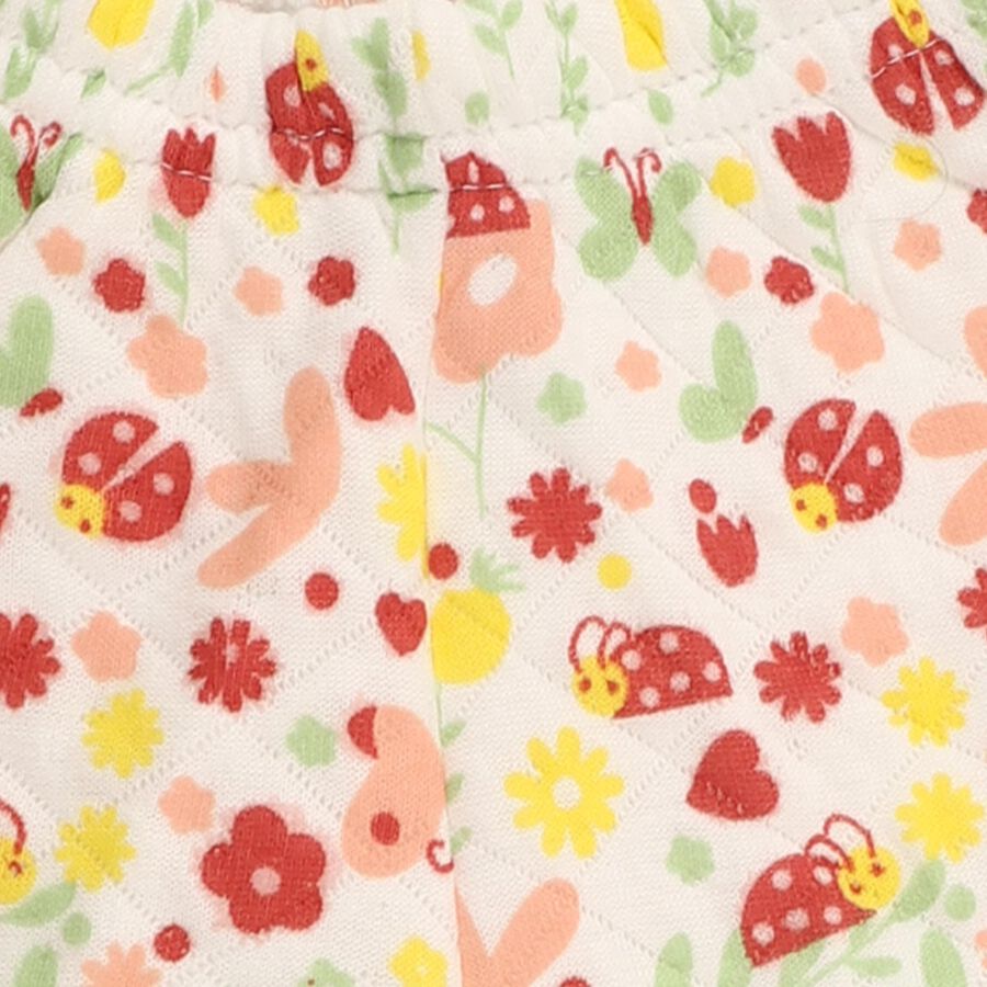 Infants' White Printed Cotton Blend Pyjama, ऑफ व्हाइट, large image number null