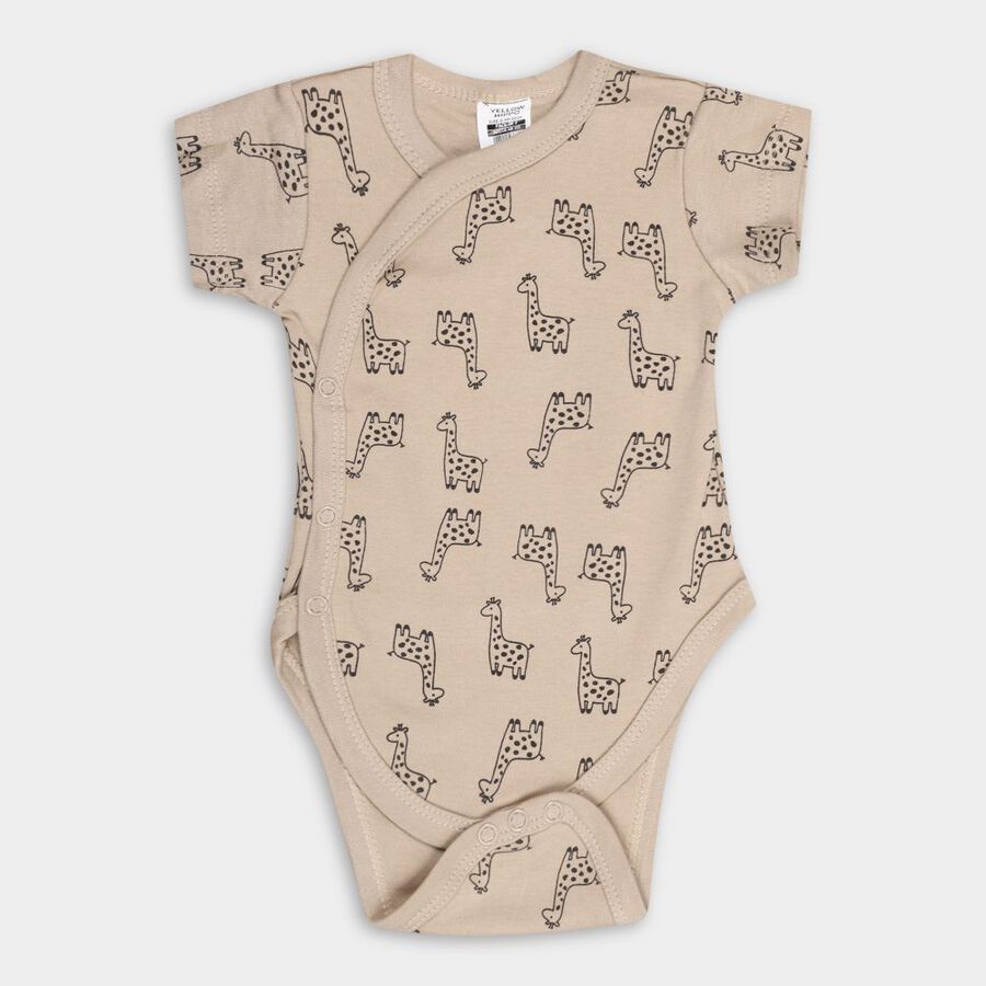 Infants' Cotton Bodysuit, Beige, large image number null