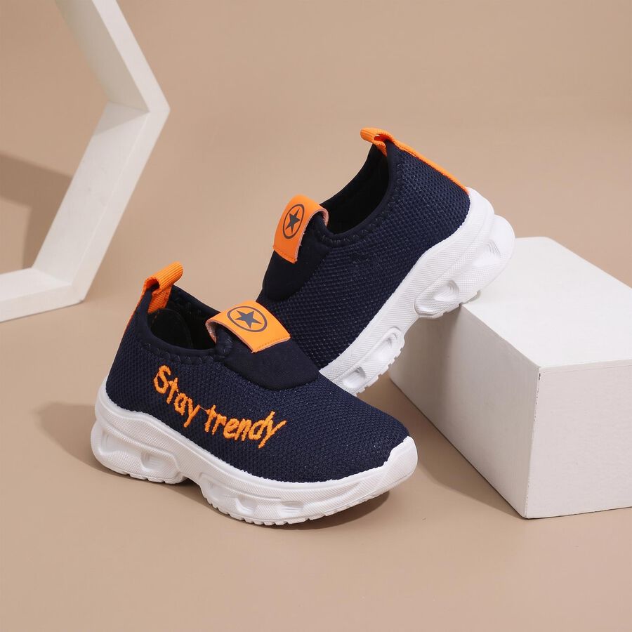 Boys' Navy Blue Slip-On Sneakers, Blue, large