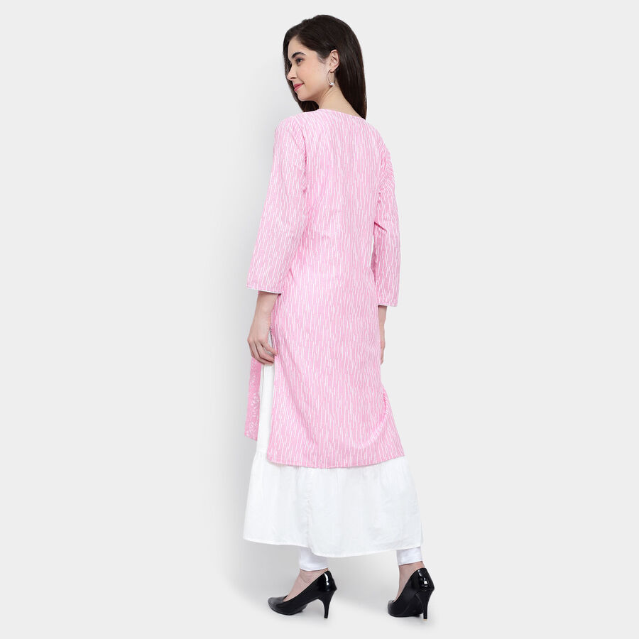 Solid Flared Kurta, Pink, large image number null