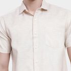 Men's Light Beige Regular Collar Slim Fit Shirt, गहरा पीला, small image number null