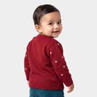 Infants' Red Crew Neck Printed Pullover, Red, small