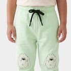 Boys Mint Green Jogger Fit Bunny Printed Pyjama, Light Green, small