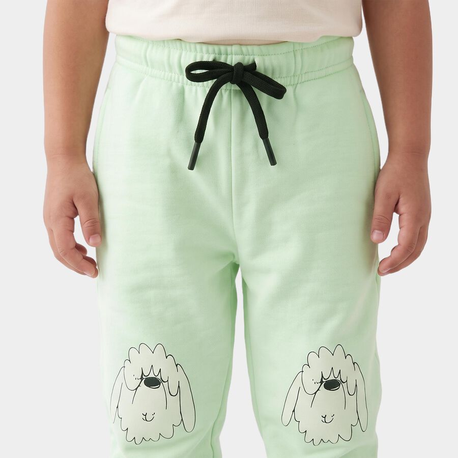 Boys Mint Green Jogger Fit Bunny Printed Pyjama, Light Green, large