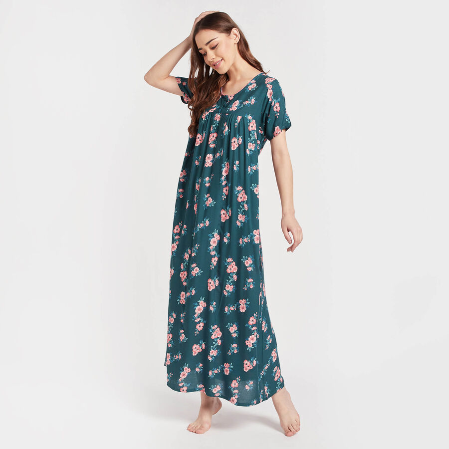 All Over Print Nighty, Teal Blue, large image number null