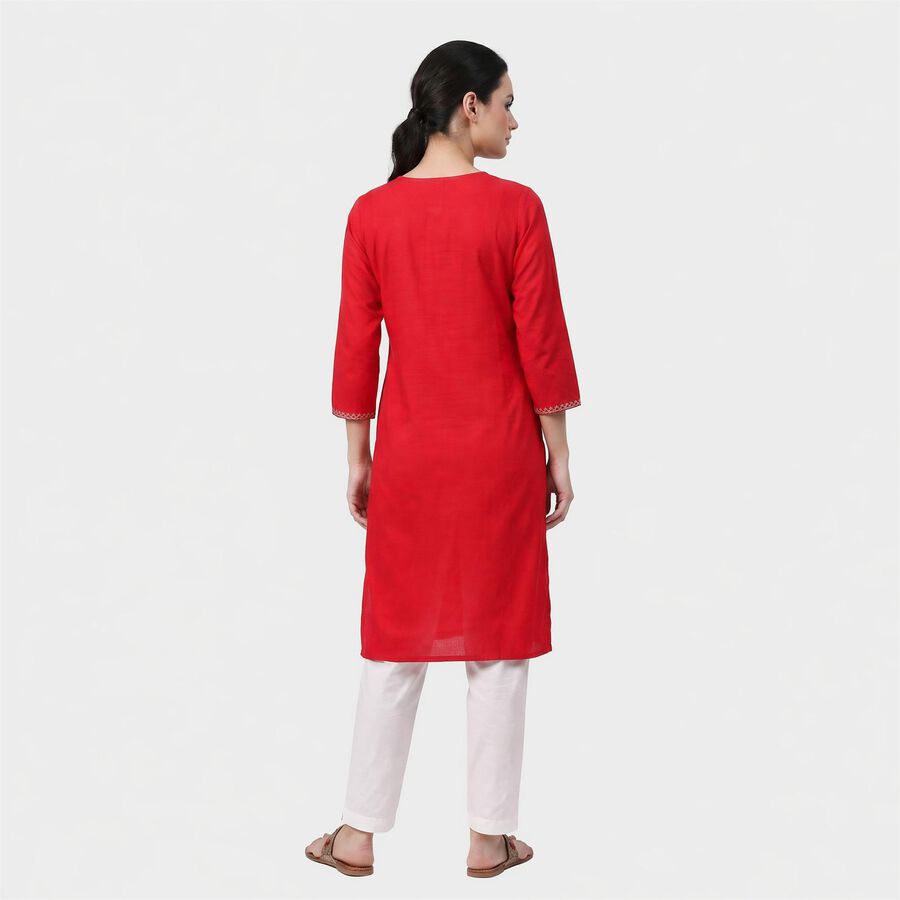 Women's Fuchsia Round Neck EmbroideFuchsia Kurta, Fuchsia, large