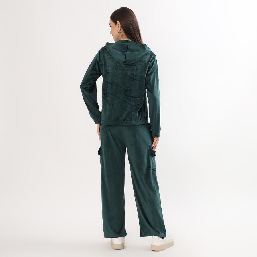 Women's Deep Forest Green Hooded Track suit, गहरा हरा, large image number null