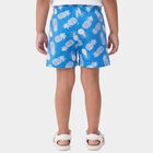 Boys Blue Relaxed Fit Printed Bermuda Shorts, Light Blue, small