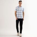 Men's Light Blue Cotton Half Sleeve Classic Casual Shirt, Light Blue, small image number null