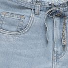 Girls' Light Blue Flared Fit Tie-Front Jeans, हल्का नीला, small image number null