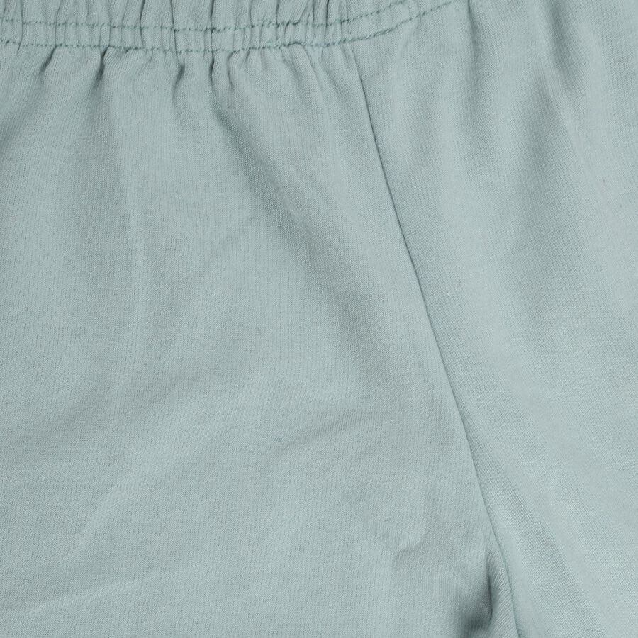 Girls Muted Sage Green Round Neck Casual Hipster Set, Light Green, large image number null