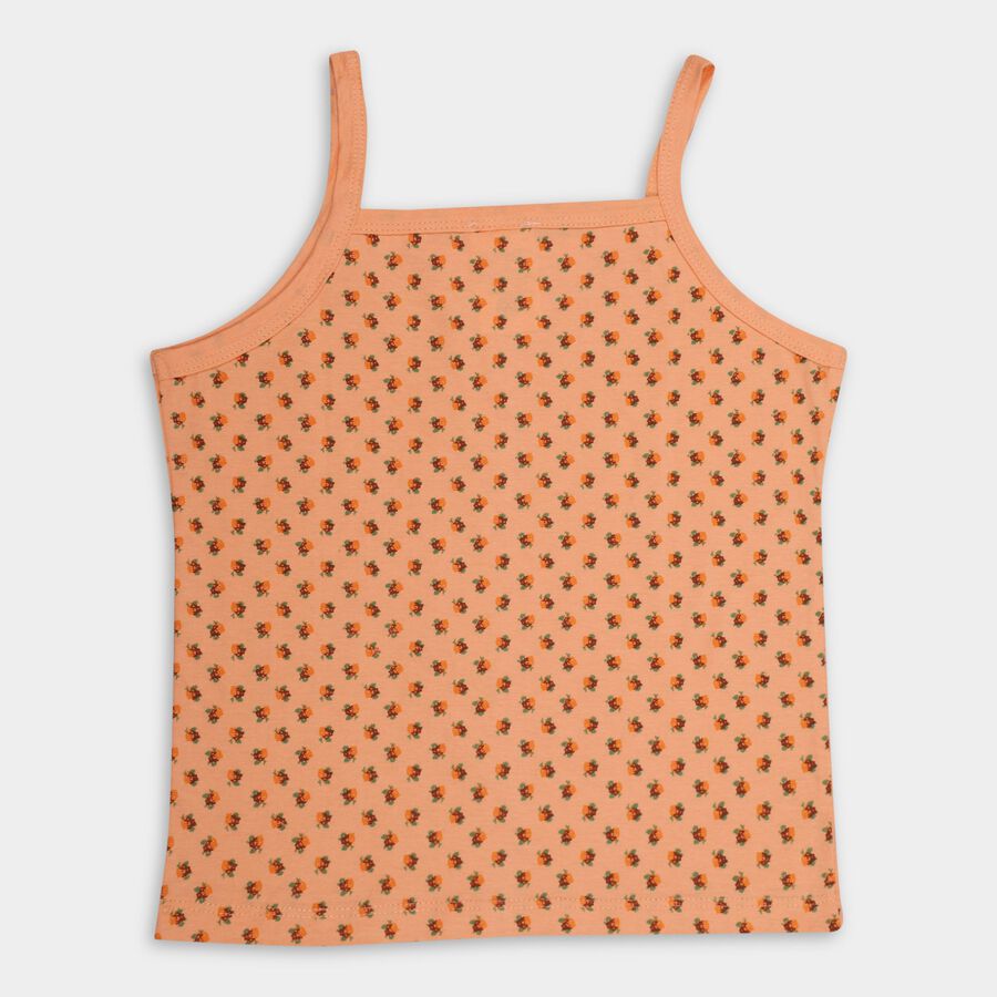 Girls' 100% Cotton Vest, पीच, large image number null