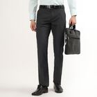 Men's Gray Slim Fit Formal Trousers, Dark Grey, small