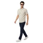 Men's Olive Green Cotton Casual Shirt, ओलिव, small