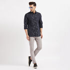 Cotton Printed Casual Shirt, Navy Blue, small image number null