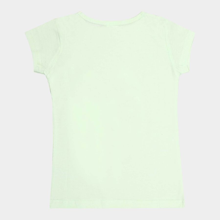 Girls Cotton T-Shirt, Light Green, large image number null