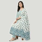Women's Light Blue Cotton Floral Printed Ethnic Set, Light Blue, small