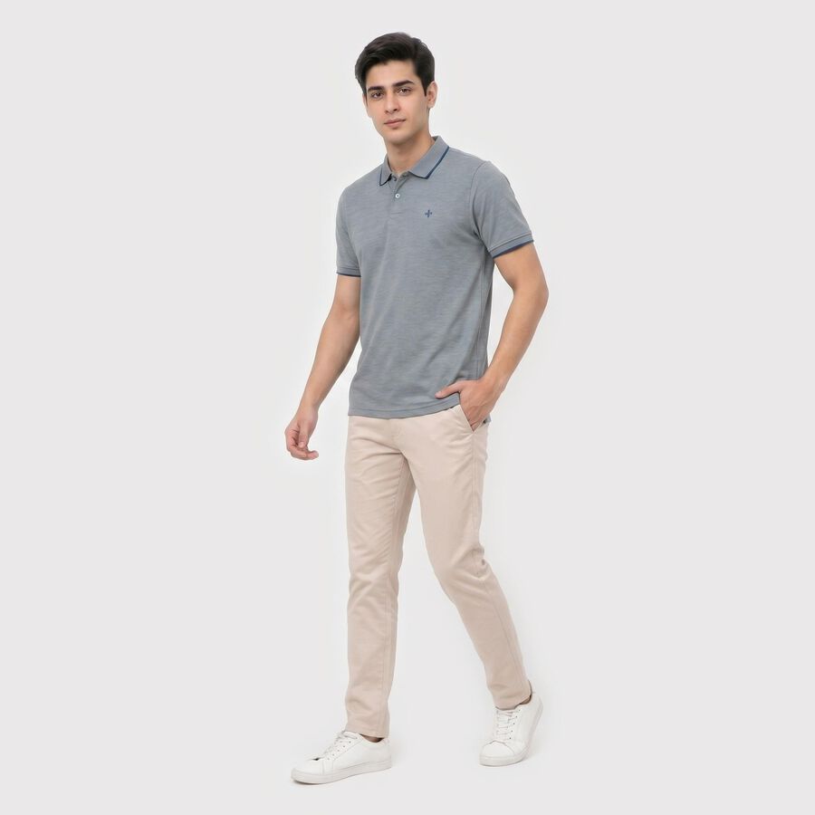 Men's Dark Blue Polo Neck Polo T-Shirt, Dark Blue, large