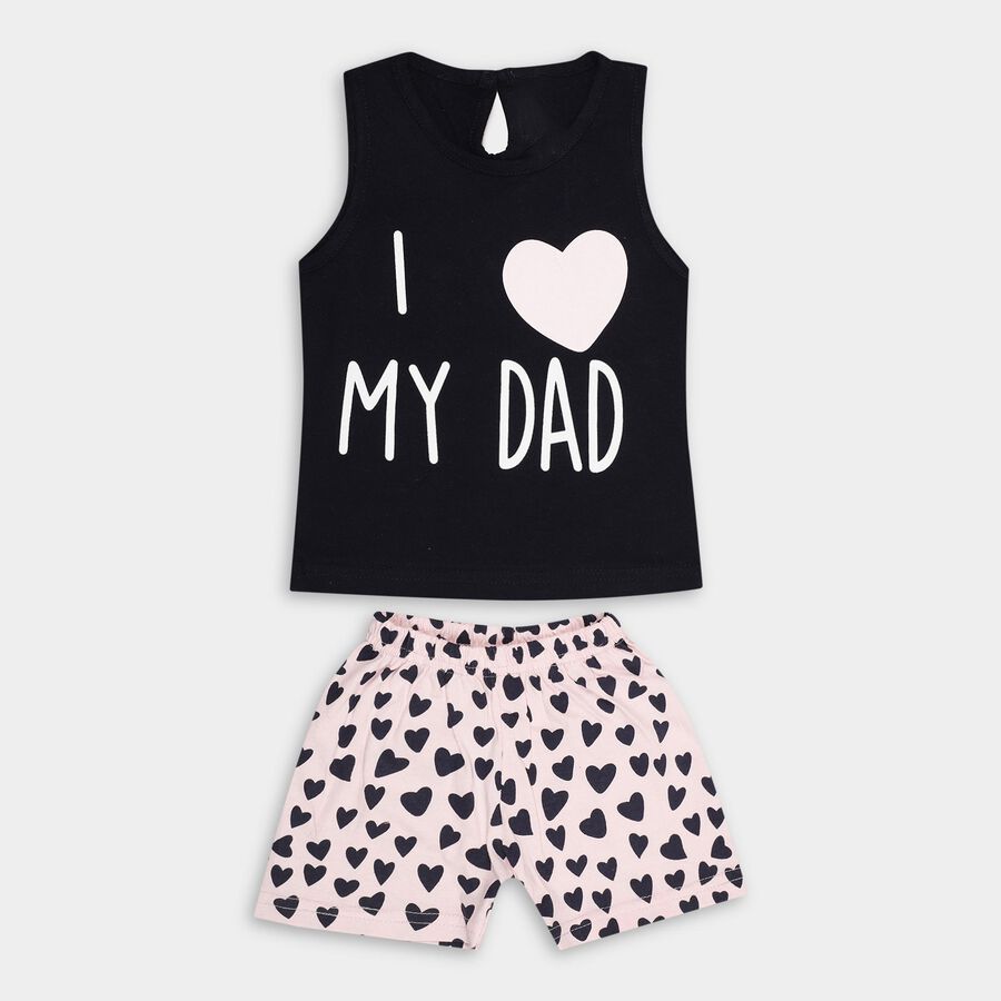 Infants' 100% Cotton Short Set, Navy Blue, large image number null