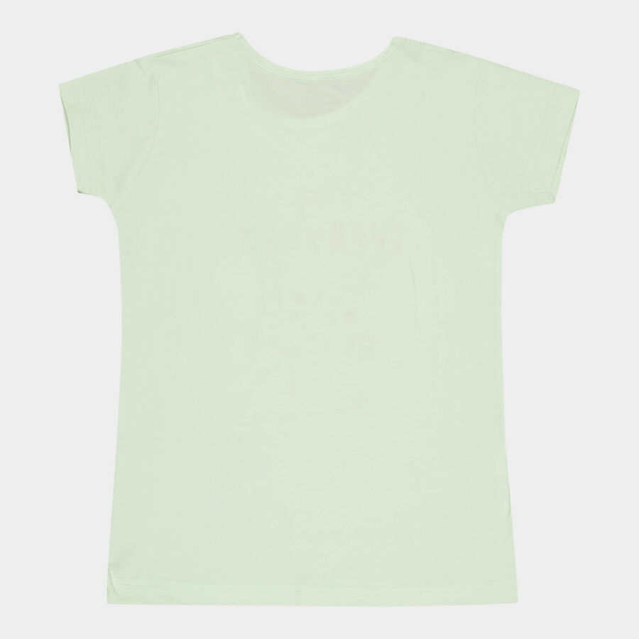Girls Cotton T-Shirt, Light Green, large image number null