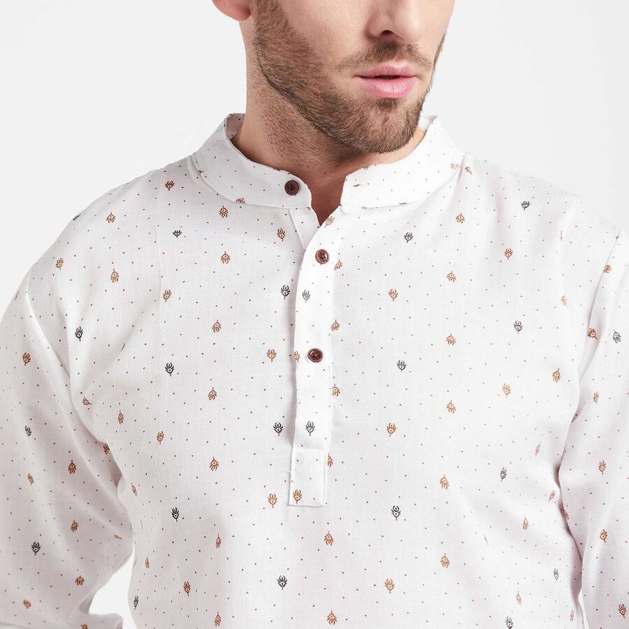 Printed Regular Kurta, सफ़ेद, large image number null