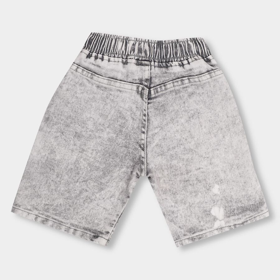 Boys' Washed Gray Cargo Style Bermuda Shorts, Light Grey, large image number null