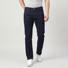 Men's Navy Blue Slim Fit Solid Jeans, Dark Blue, small