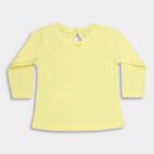 Infants Bright Yellow Cotton Round Neck Casual T-Shirt, Yellow, small image number null
