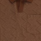 Boys Muted Brown Round Neck Casual Half Sleeve T-Shirt, भूरा, small