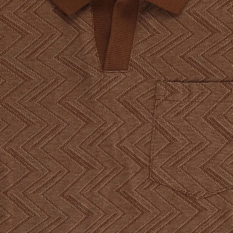 Boys Muted Brown Round Neck Casual Half Sleeve T-Shirt, भूरा, large