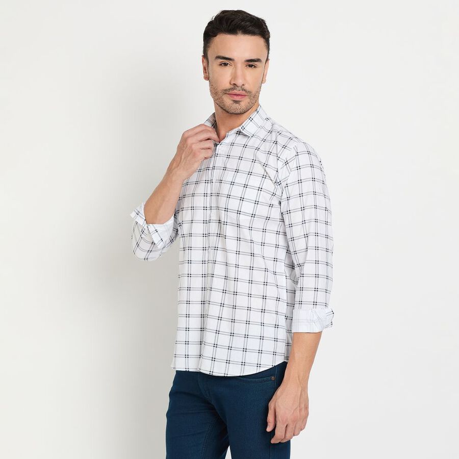 Men's 100% Cotton Casual Shirt, सफ़ेद, large image number null