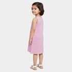 Girls' Lilac Glitter Print Sleeveless A-Line Frock, लाइलेक, small