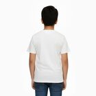 Boys Bright Eggshell White Crew Neck Casual T-Shirt, White, small image number null