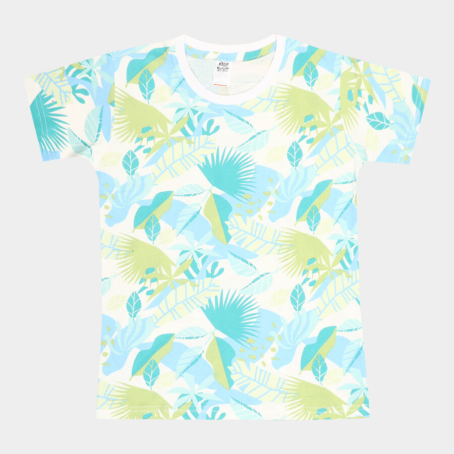 Boys Cotton T-Shirt, Off White, large image number null