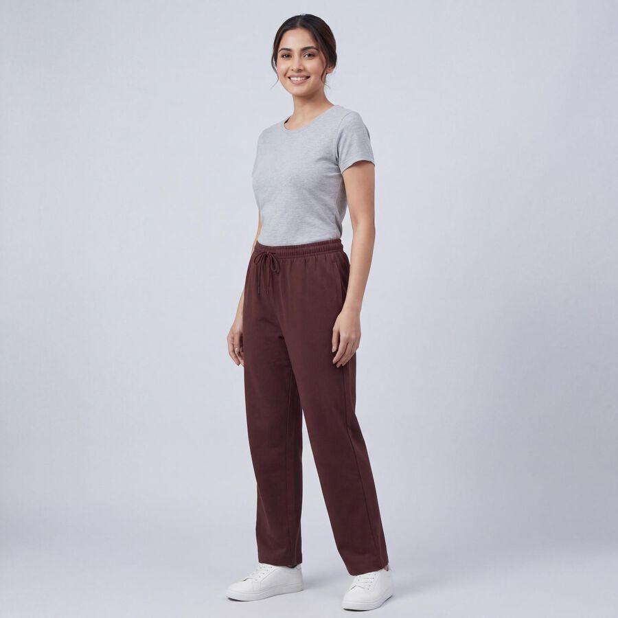 Women's Brown Regular Fit Track Pants, Brown, large