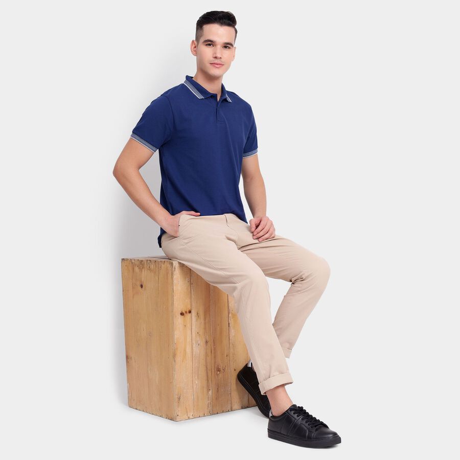 Men's Collared Half Sleeves T-Shirt, नेवी ब्लू, large image number null