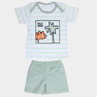 Infants' Green 100% Cotton Round Neck Solid Baba Suit, Light Green, small