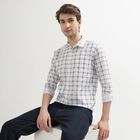 Men's Rich Eggshell White Cotton Classic Casual Shirt, White, small