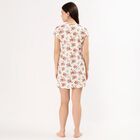 Women's Cream Round Neck Casual Nighty, Off White, small