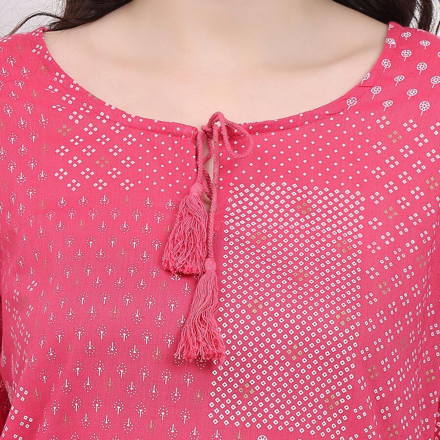 Ladies' Kurta , रानी (फ्यूशिया), large image number null
